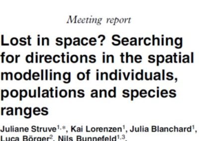 Struve et al. (2010 Biol Lett) Directions in spatial modelling of individuals, populations and species ranges